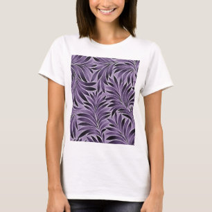 Underbar mönster med lila och grå blad t shirt