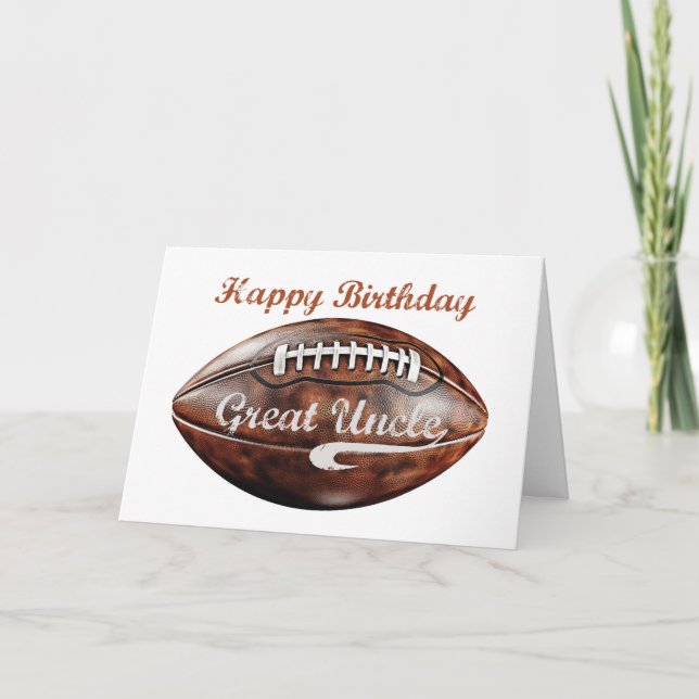 Underbar morbror Birthday Grunge Large Football Sp Kort (Framsida)
