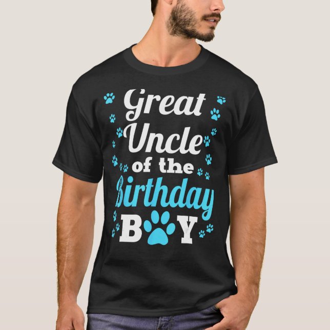 Underbar morbror i födelsedagspojken Hund Tass Bda T Shirt (Framsida)