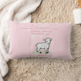 Underbar mordotter Baptism Rosa Girl Lamb Lumbarkudde