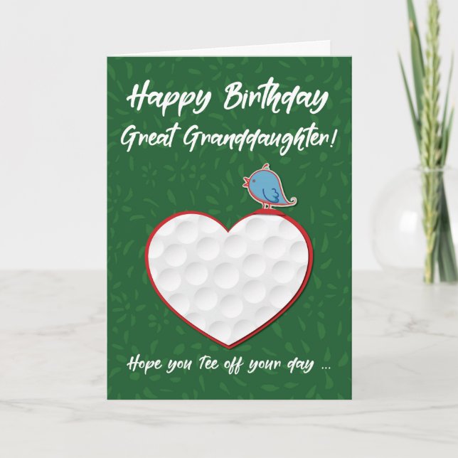 Underbar mordotter Golf Sports Heart Birthday Kort (Framsida)