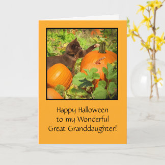 Underbar mordotter Halloween med Cute Kattunge Kort