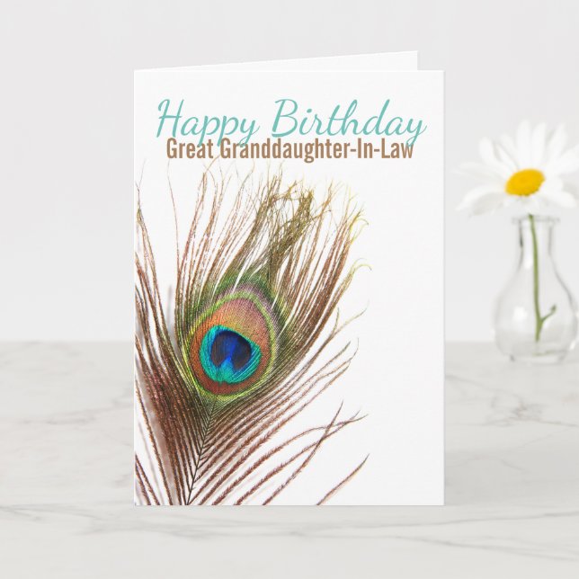 Underbar mordotter i Lag Peacock Birthday Kort (Liten växt)