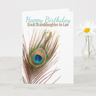 Underbar mordotter i Lag Peacock Birthday Kort