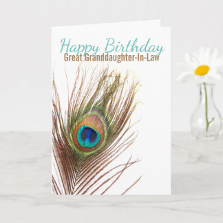 Underbar mordotter i Lag Peacock Birthday Kort