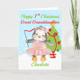 Underbar mordotter Lycklig 1:a julpenguin Helgkort