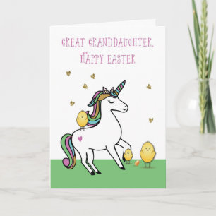 Underbar mordotter Unicorn Påsk Önskemål w/ Chick Kort