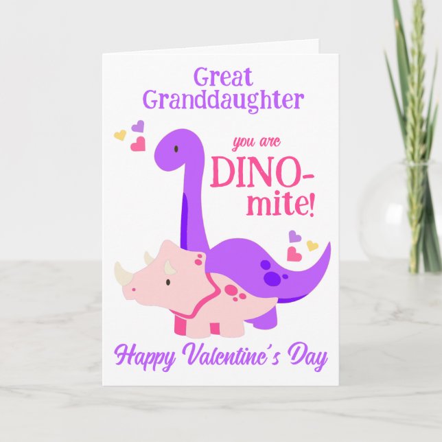 Underbar mordotter Valentindag Dino-Mite Helgkort (Framsida)