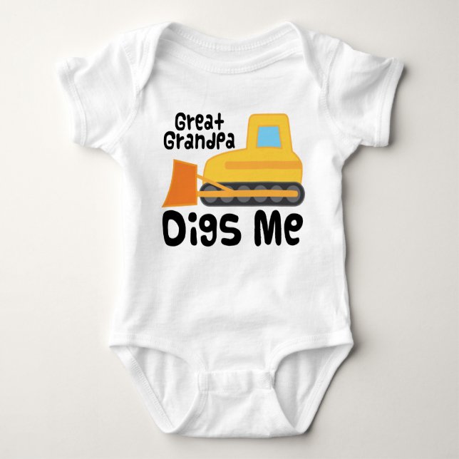 Underbar morfar Gräver mig Bulldozer Lastbil T-shirt (Framsida)