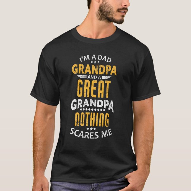 Underbar morfar Inget Skrämmer mig Fars dag 1 T Shirt (Framsida)