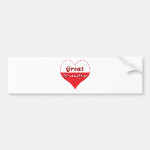 Underbar morfar polska Heart Bildekal