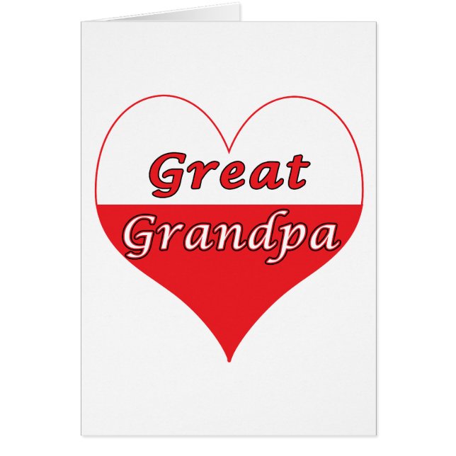 Underbar morfar polska Heart Hälsningskort (Framsidan)