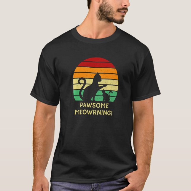 Underbar Morgon Katt  Positivitet Liten Katt Posit T Shirt (Framsida)