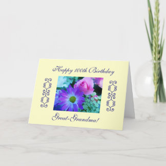 Underbar-mormor 100. födelsedag kort