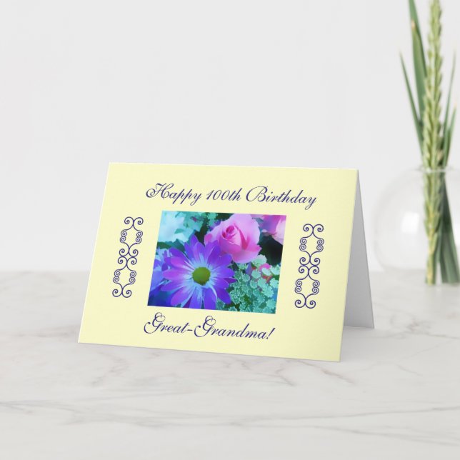 Underbar-mormor 100. födelsedag kort (Framsida)