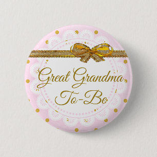 Underbar mormor att bli babyåkare Rosa & Guld Knapp