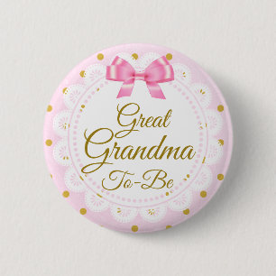 Underbar mormor att bli babyåkare Rosa & Guld Knapp