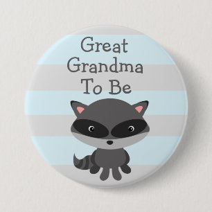 Underbar mormor att bli knapp Raccoon Woodlands Th