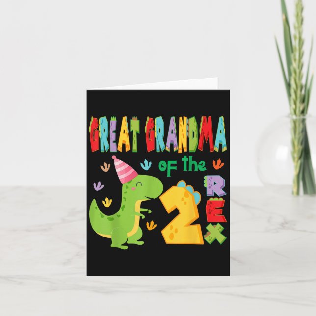 Underbar mormor av rex 2:a födelsedagstjuren Dino Kort (Framsida)