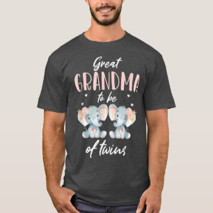 Underbar mormor av Twillingar Elephant Baby Shower T Shirt