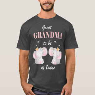 Underbar mormor av Twillingar Elephant Baby Shower T Shirt
