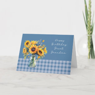 Underbar mormor Birthday-blommor i Mason Burk Kort