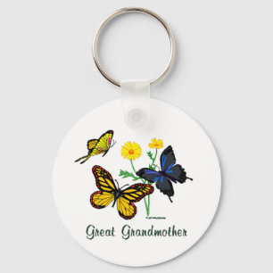 Underbar mormor Butterflies Nyckelring