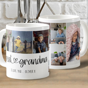 Underbar mormor Cute Lettering i Kärlek You 6 Foto Kaffemugg