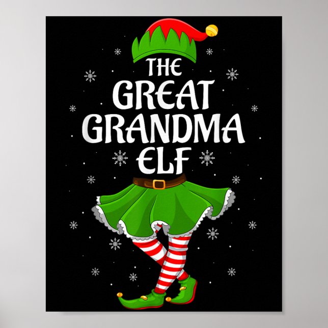Underbar mormor Elf-julfamiljen Flickor Elf Poster (Framsidan)
