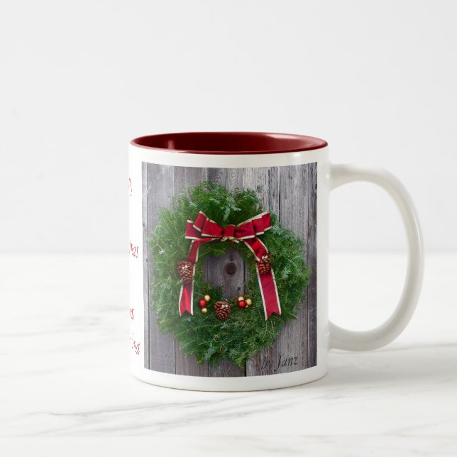Underbar mormor för god jul Två-Tonad mugg (Höger)