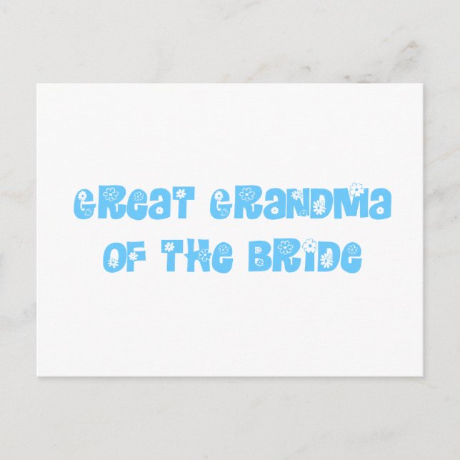 Underbar mormor från Bride Vykort (Framsida)