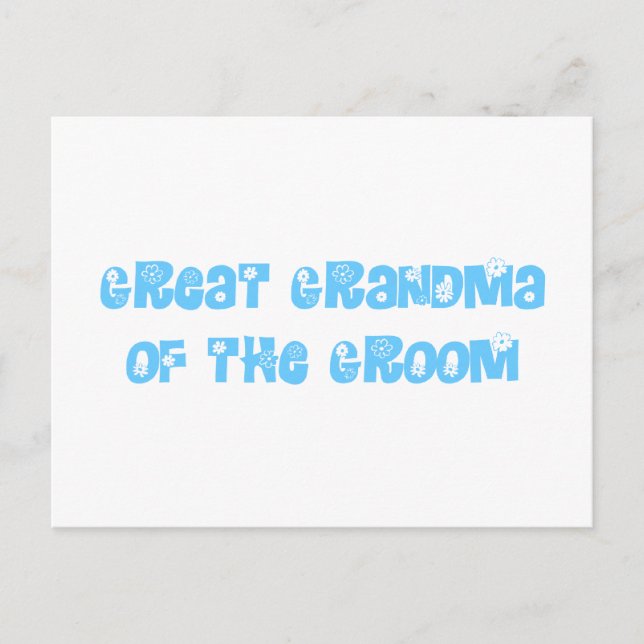 Underbar mormor i Groom Vykort (Framsida)