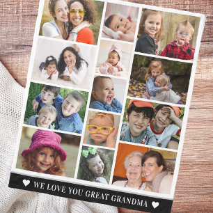 Underbar mormor Kärlek You 13 Photo Collage Fleecefilt