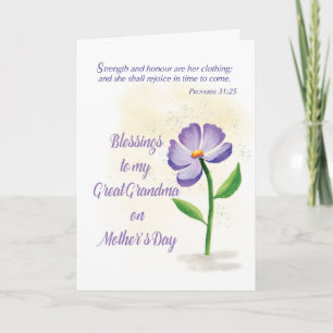 Underbar mormor Mors dag Bluting Violet Flower Kort