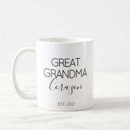 Underbar mormor Namn Gravid Announcement Gift Kaffemugg