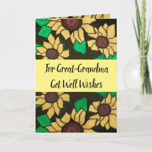 Underbar mormor Skaffa bra Önskemål Gult Solblommo Kort
