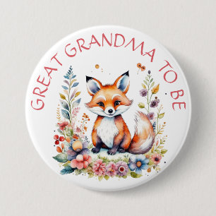 Underbar mormor som ska Baby Fox Baby Shower Knapp