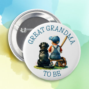 Underbar mormor som ska Baseball Baby Shower Knapp
