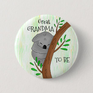 Underbar mormor som ska Koala Baby Shower Knapp