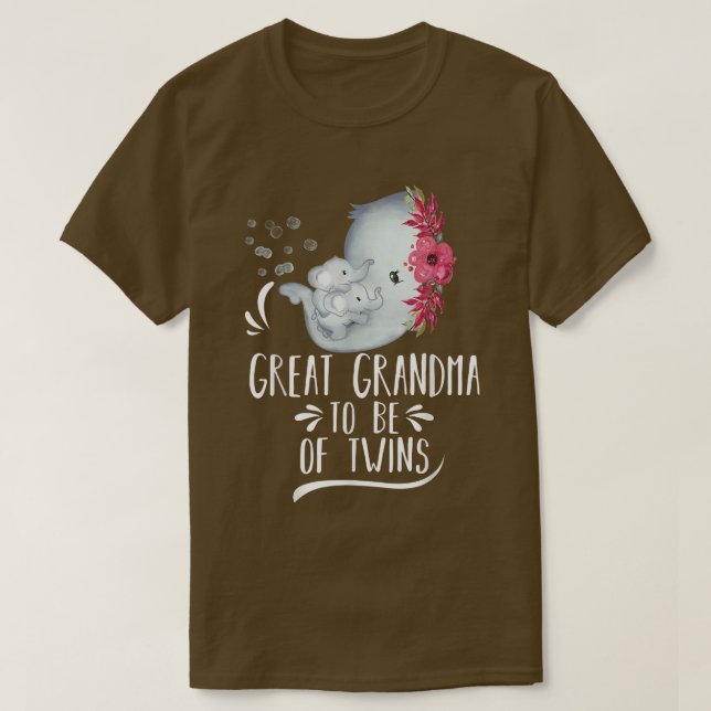 Underbar mormor som ska vara av Twillingar elefant T Shirt (Design framsida)