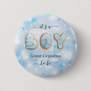 Underbar mormor som ska vara Blue Baby Shower Knapp