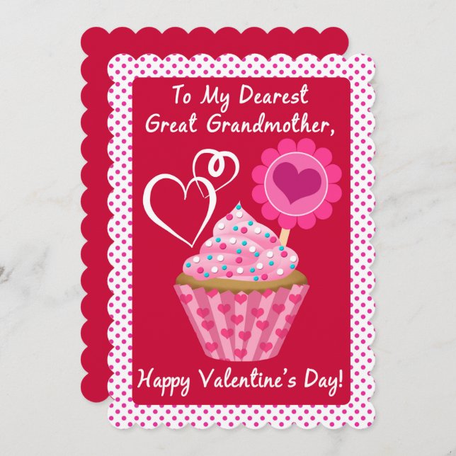 Underbar mormor Valentine Cute Cupcoa (Fram/baksida)