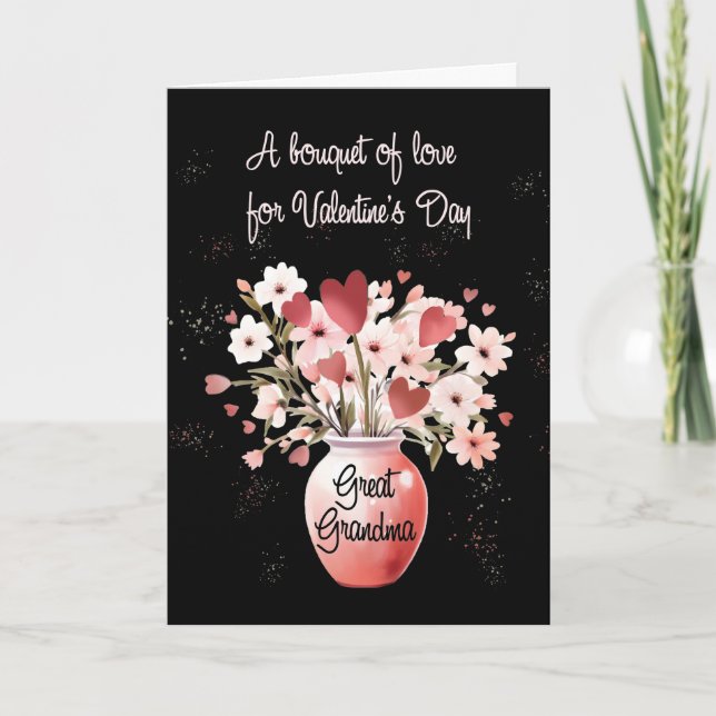 Underbar mormor Valentines day Bouquet i Kärlek Kort (Framsida)