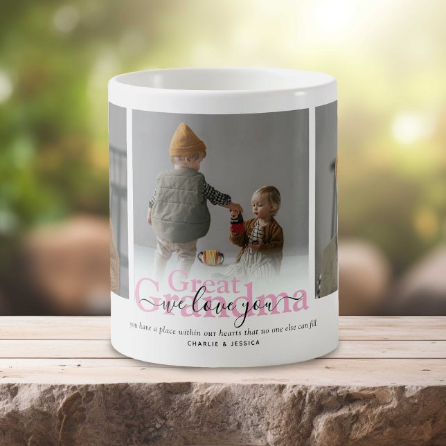 Underbar mormor 'We Kärlek You' 3 Fotokollage Kaffemugg (Skapare uppladdad)