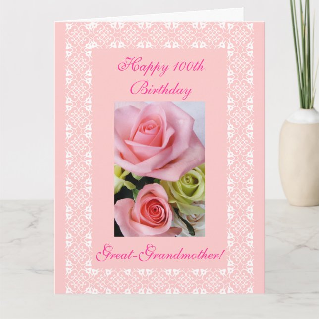 Underbar mormors 100-årsdag ro BIG Kort (Framsida)
