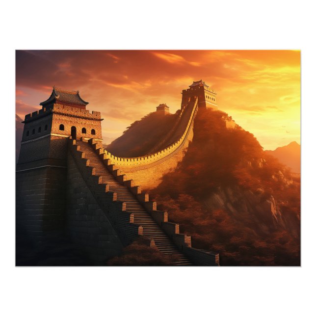 Underbar mur av China Sunset - Majestic Asian Fototryck (Framsidan)