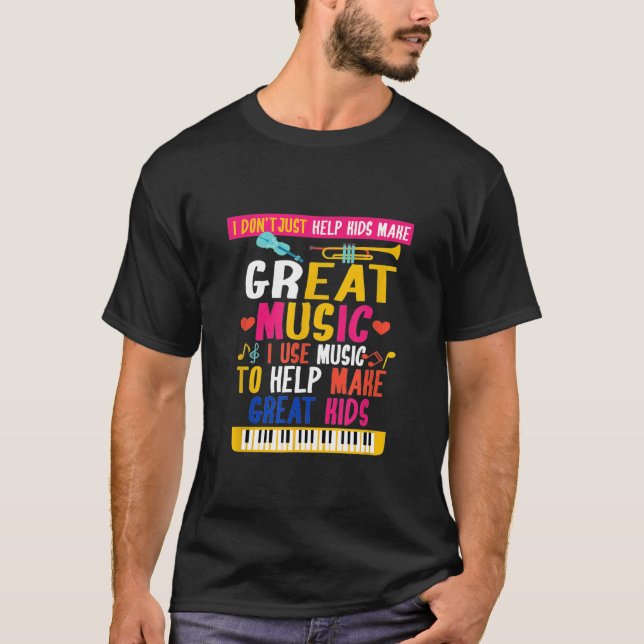 Underbar musik gör Underbara barn Roligt Piano Gui T Shirt (Framsida)