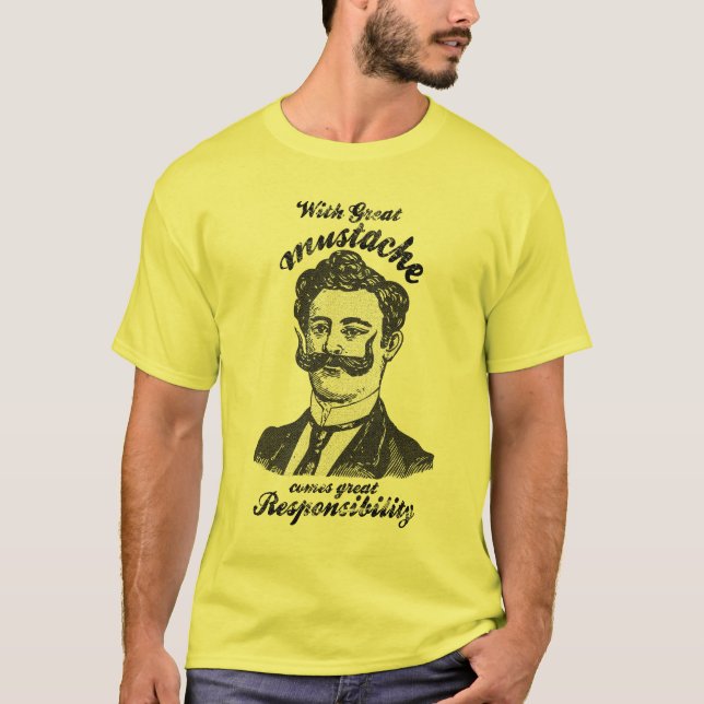 Underbar mustasch t shirt (Framsida)