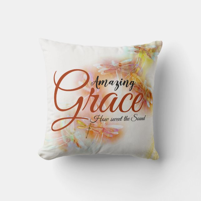 Underbar nåd Vattenfärg trollsländor Kudde (Framsida)