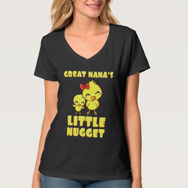 Underbar Nanas Little Nugget Chicken Mors dag T Shirt (Framsida)